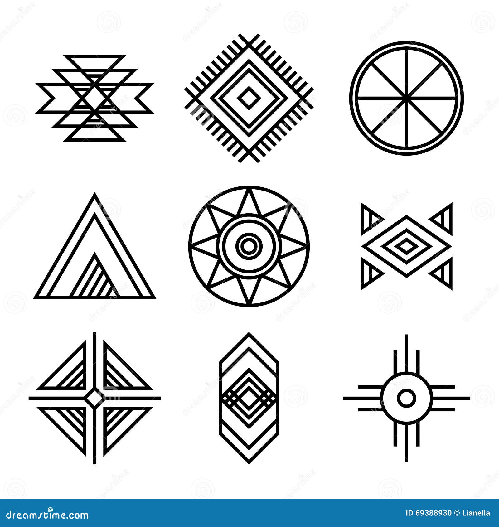 Geb rtige Indianer Stammes Symbole Vektor Abbildung Bild 69388930 geb-rtige-indianer-stammes-symbole-vektor-abbildung-bild-69388930