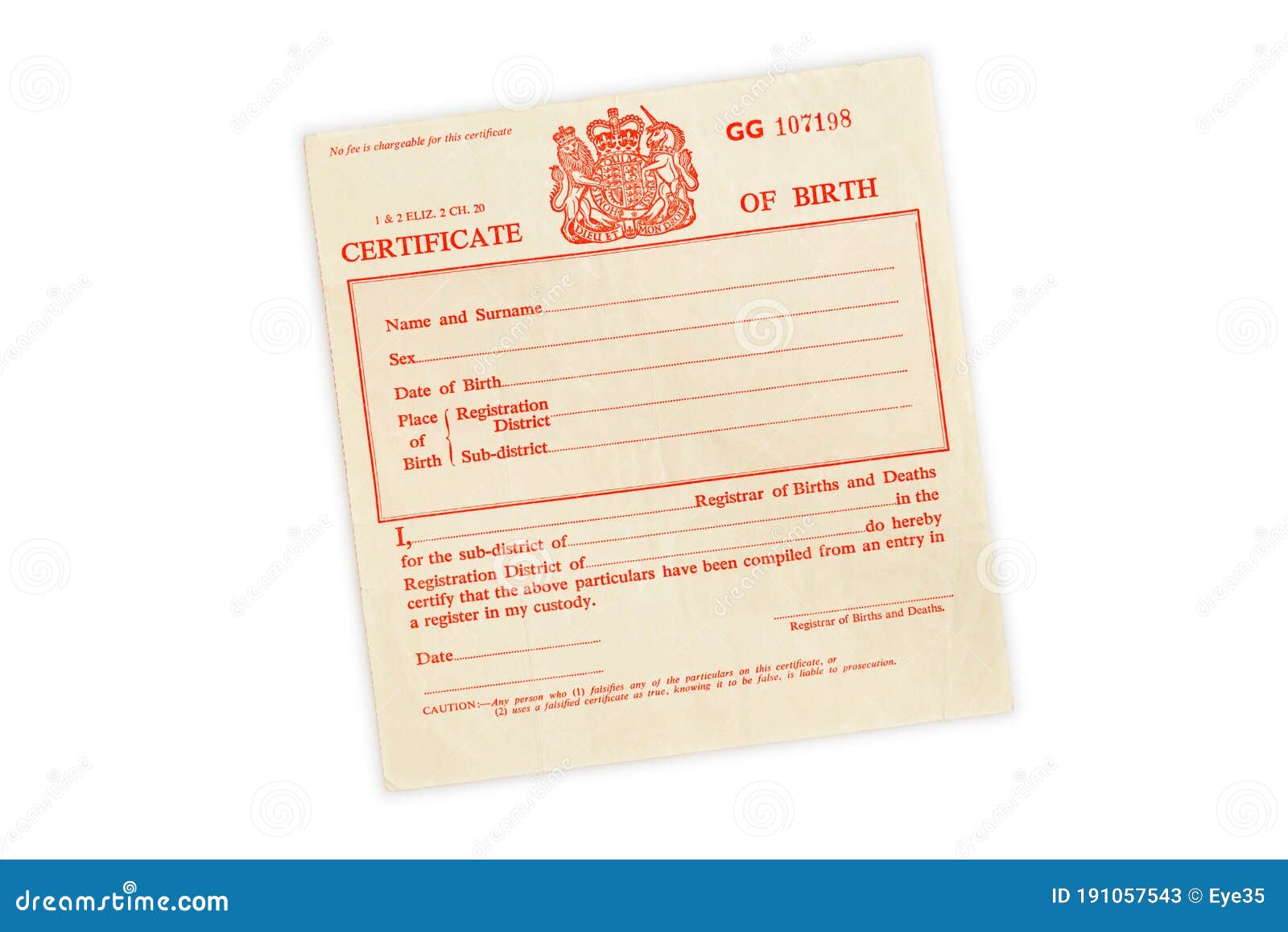 Geburtsurkunde Vereinigtes Königreich Redaktionelles Stockfoto Intended For Birth Certificate Template Uk