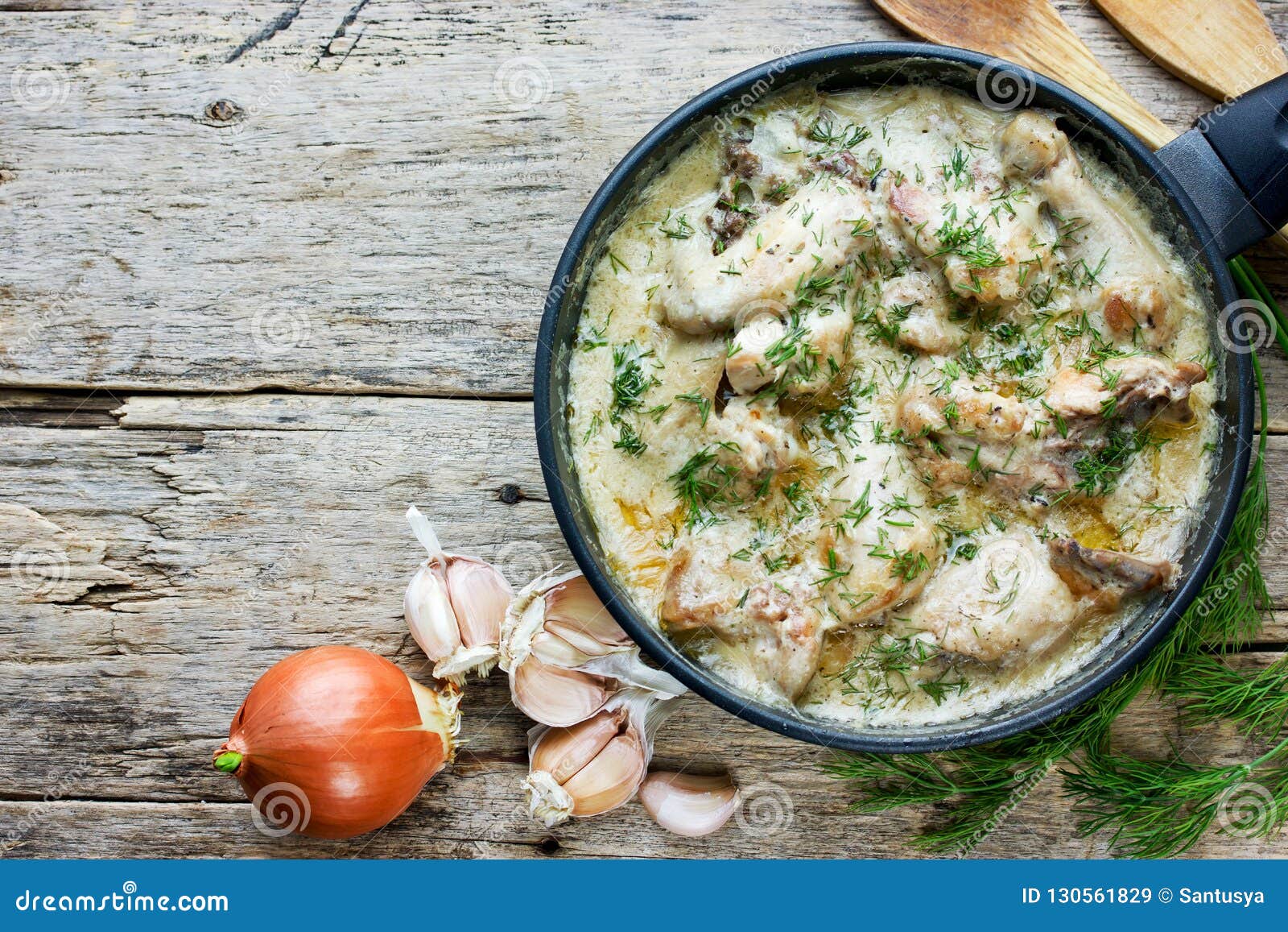 gedlibzhe - kabardian dish chicken in sour cream sauce