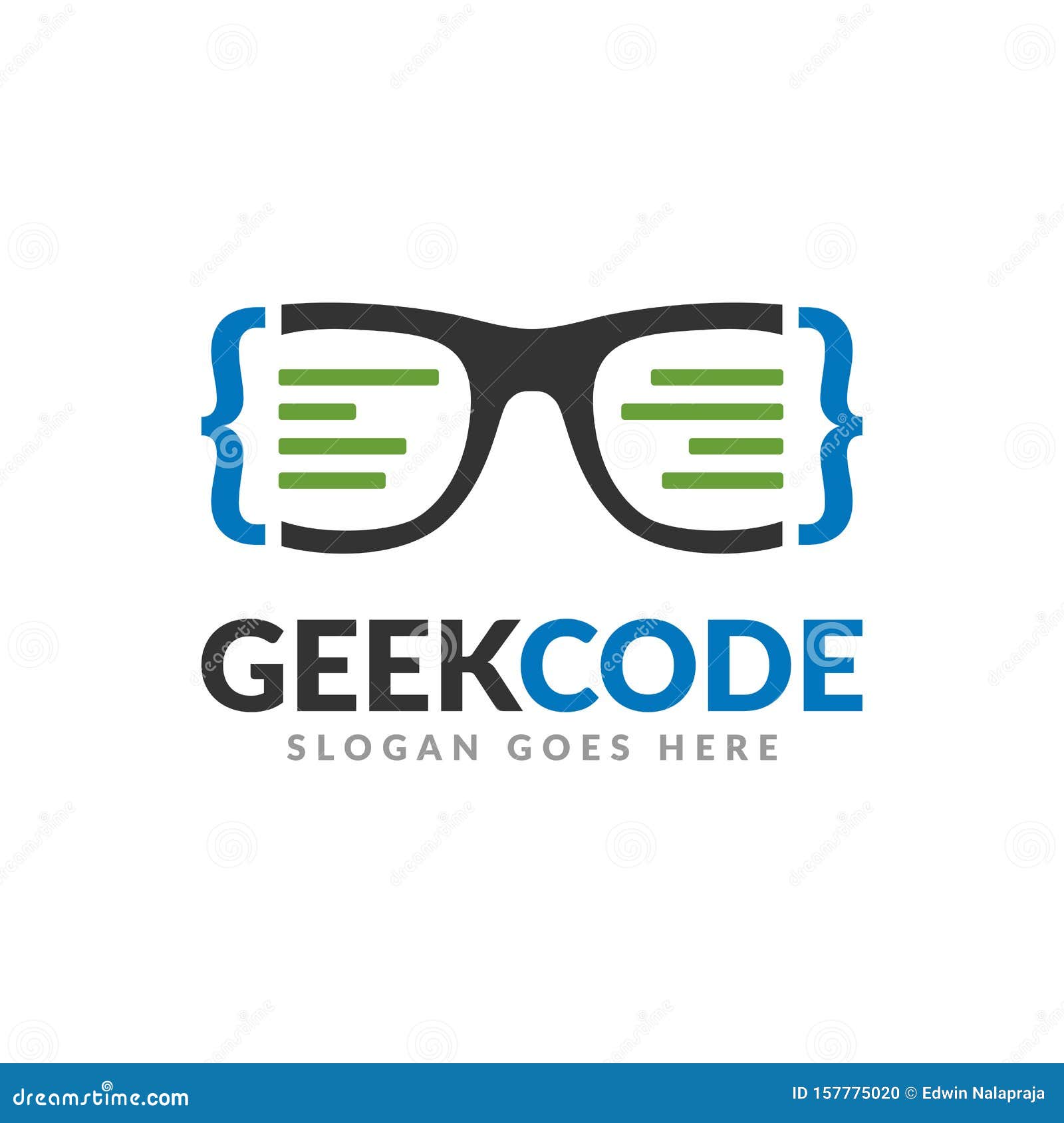 Download Geek Code Logo Design Template, A Glasses With Code Symbol ...
