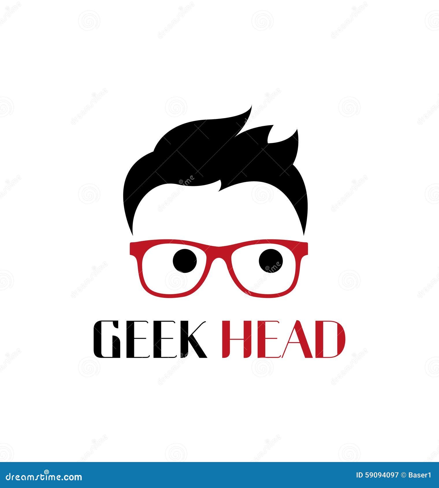 geek head logo template