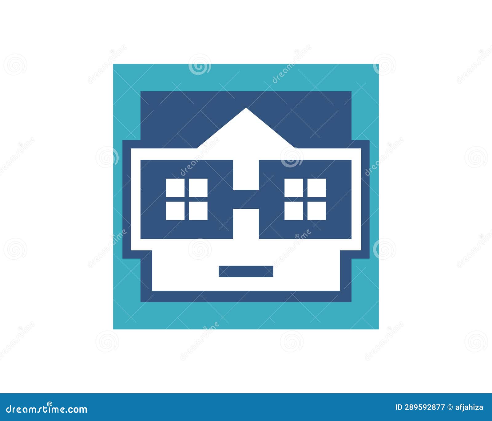 Geek head square home logo stock vector. Illustration of smart 289592877