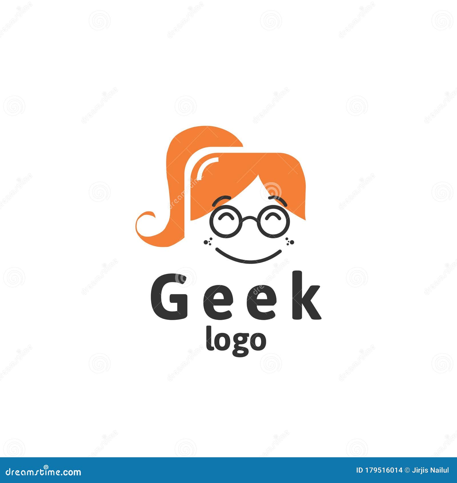 Download Geek Logo Design Template With Face In Glasses. Vector ...