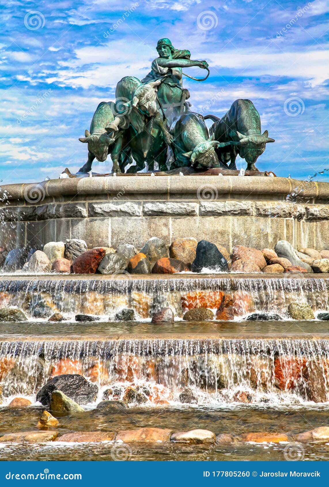 Gefion Fountain in Copenhagen, Denmark Stock Photo - Image of gefjun ...