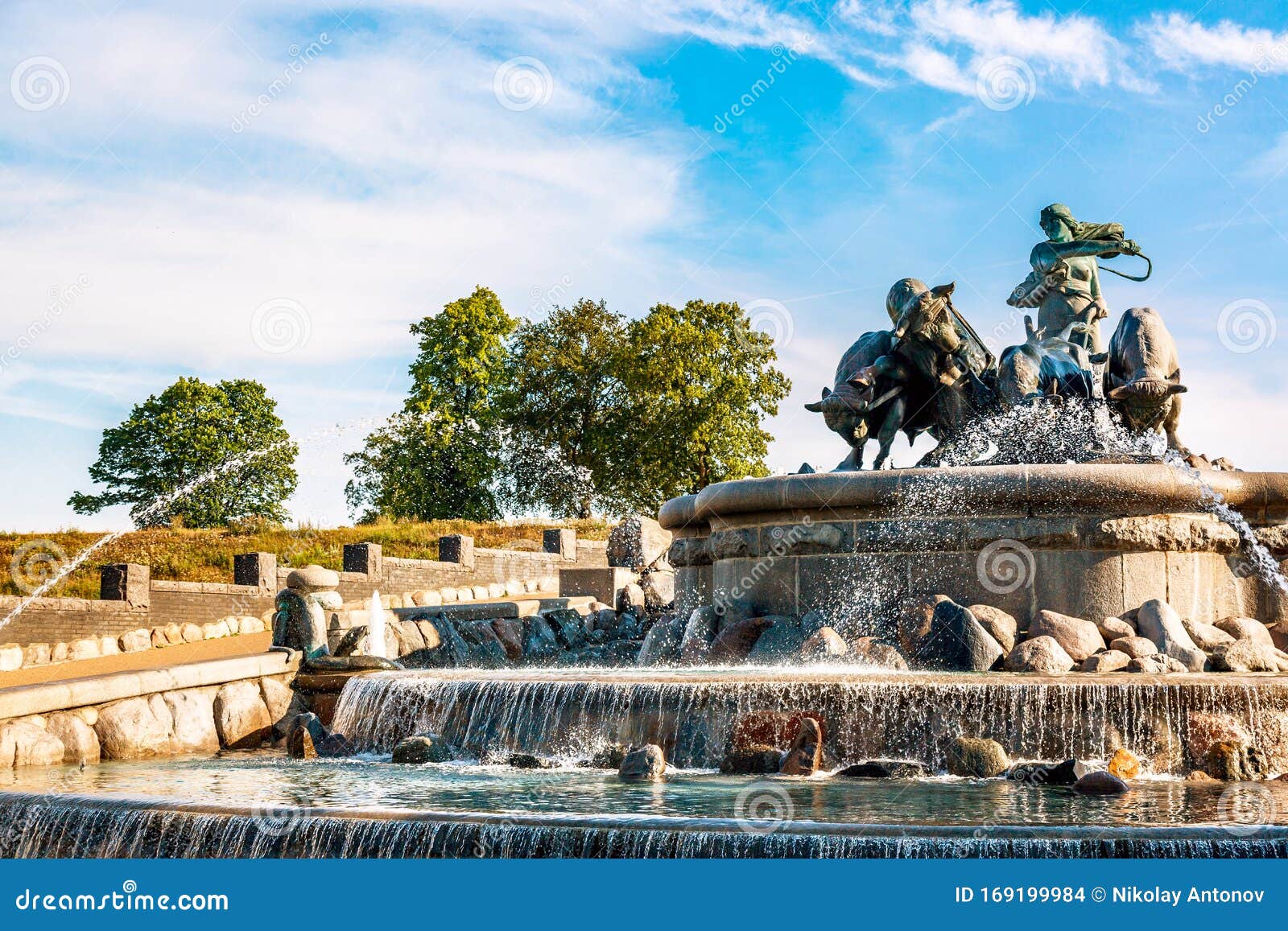 The Gefion Fountain in Copenhagen, Denmark during Summer Sunny Day ...