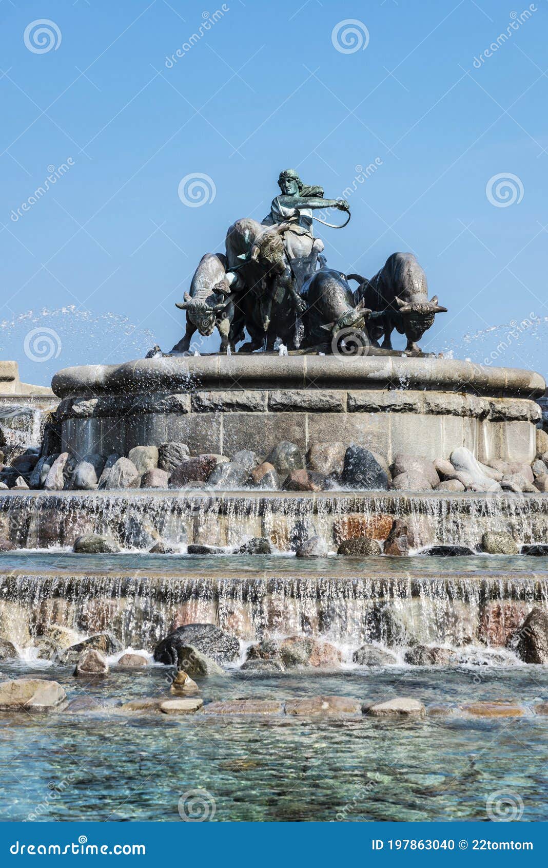 Gefion Fountain Gefionspringvandet in Copenhagen, Denmark Stock Photo ...