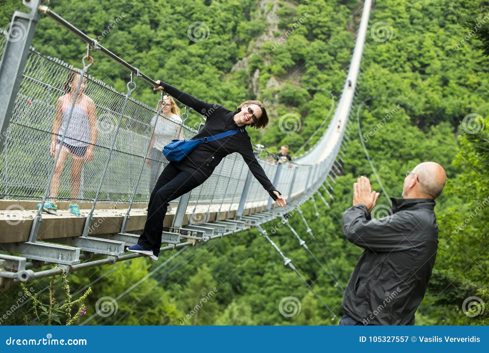 Geierlay Suspension Bridge, Moersdorf, Germany Editorial Photography -  Image of forest, green: 105327557