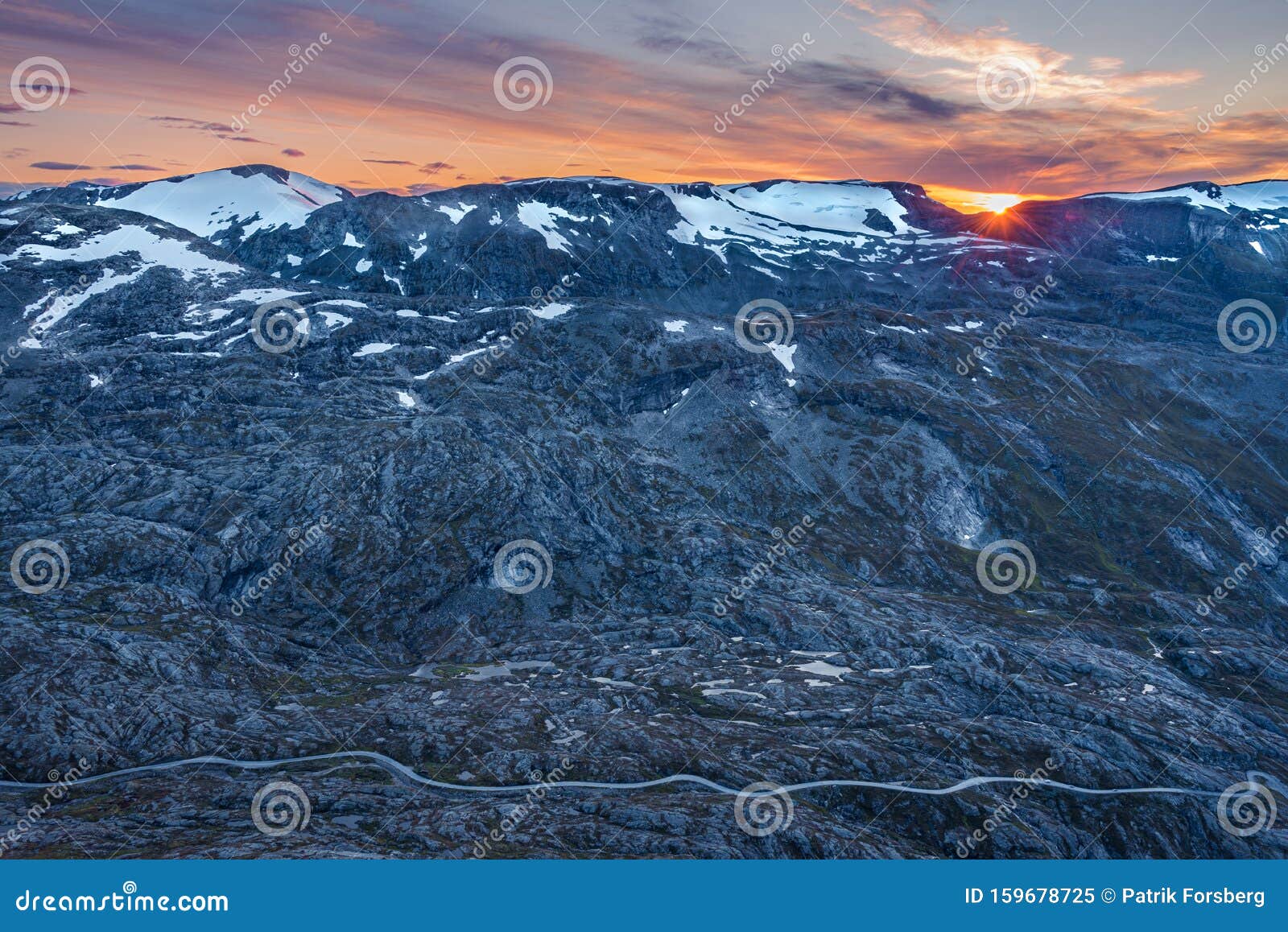 view from dalsnibba during sunset