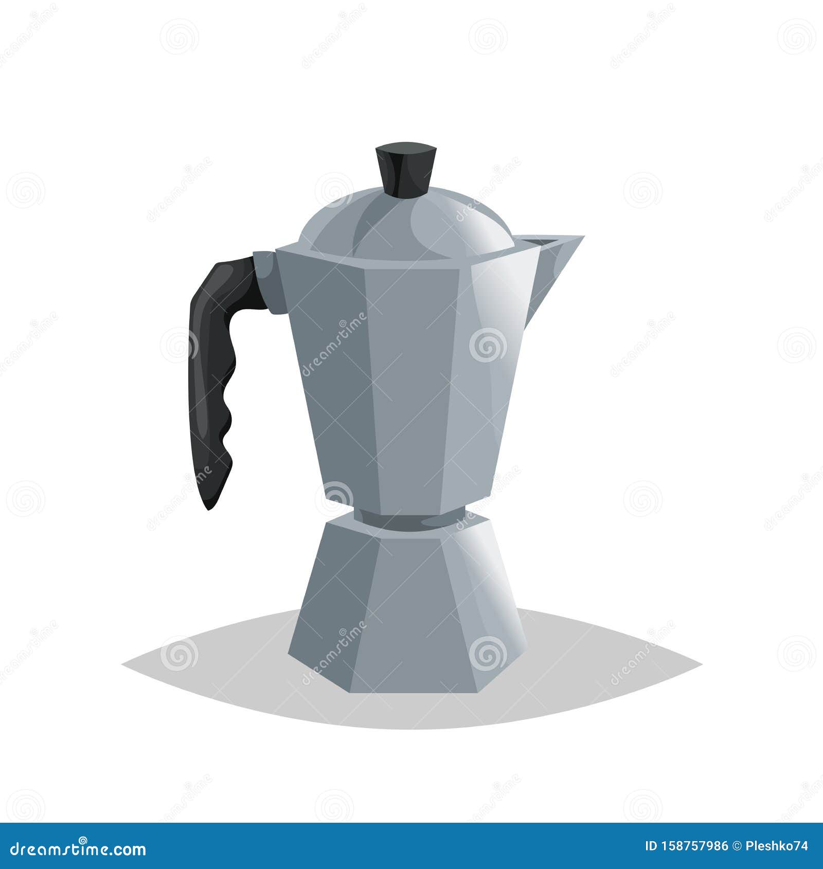 geiser coffee pot maker. cartoon style italian coffee maker. drink ware  .