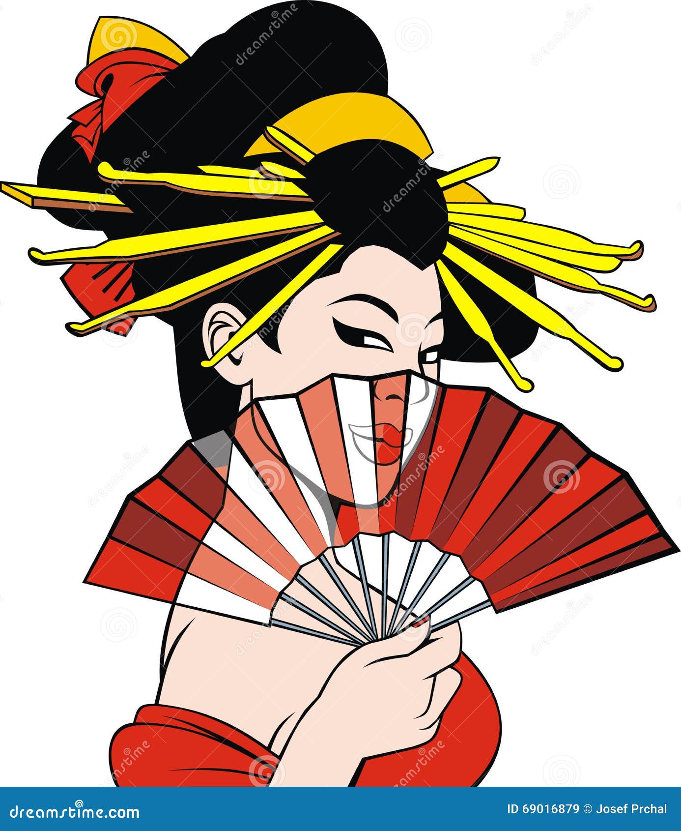 Geisha dream girl stock vector. Illustration of artwork 69016879