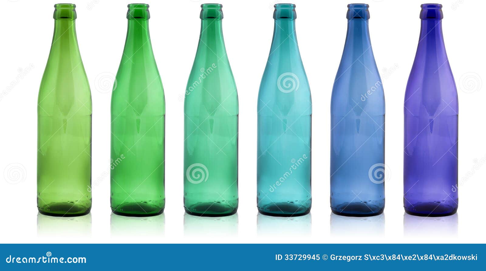 Gekleurde Flessen Op Een Witte Stock Afbeelding - of fles, kernachtig: 33729945