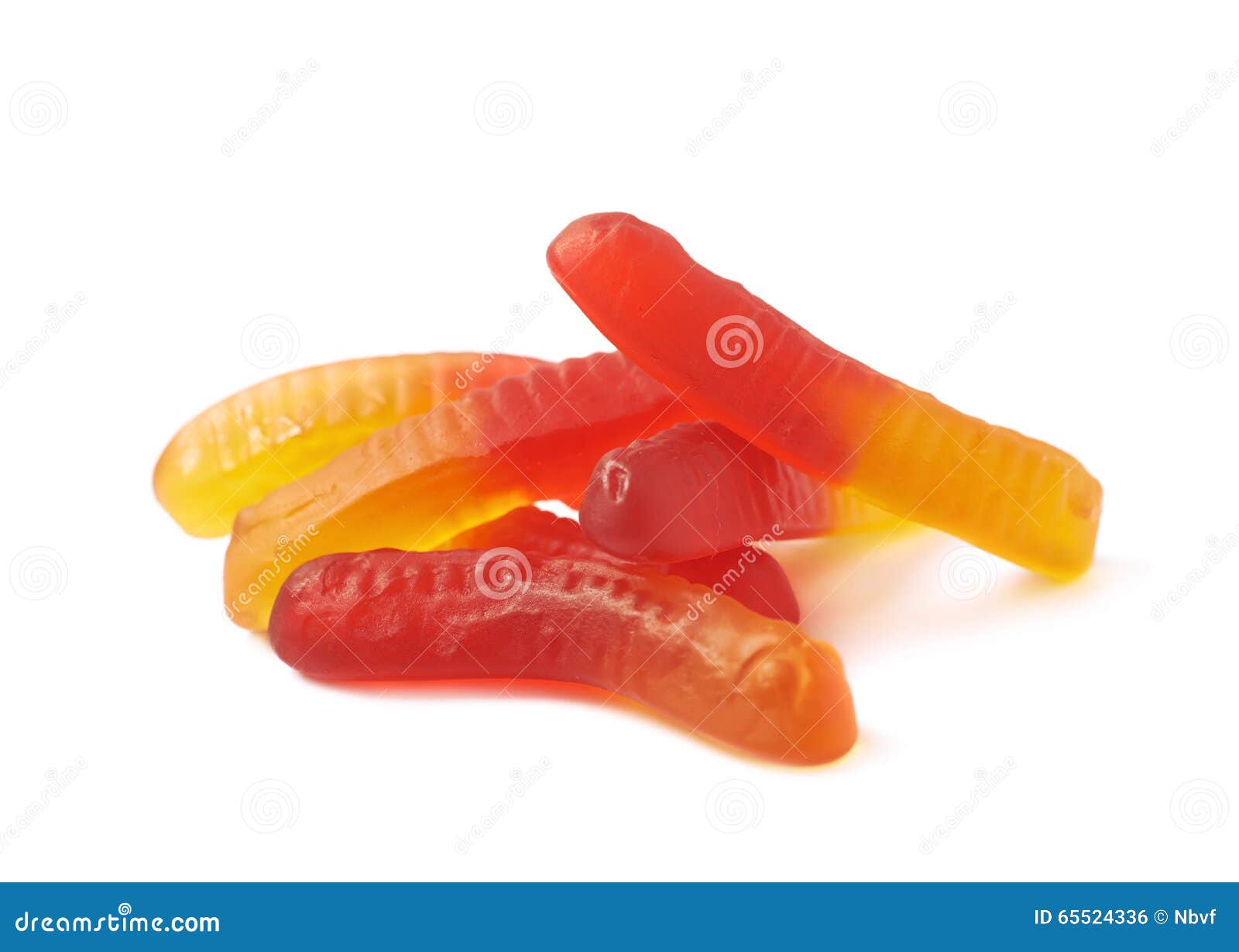 Gelatin based worm candy stock photo. Image of gooey 65524336