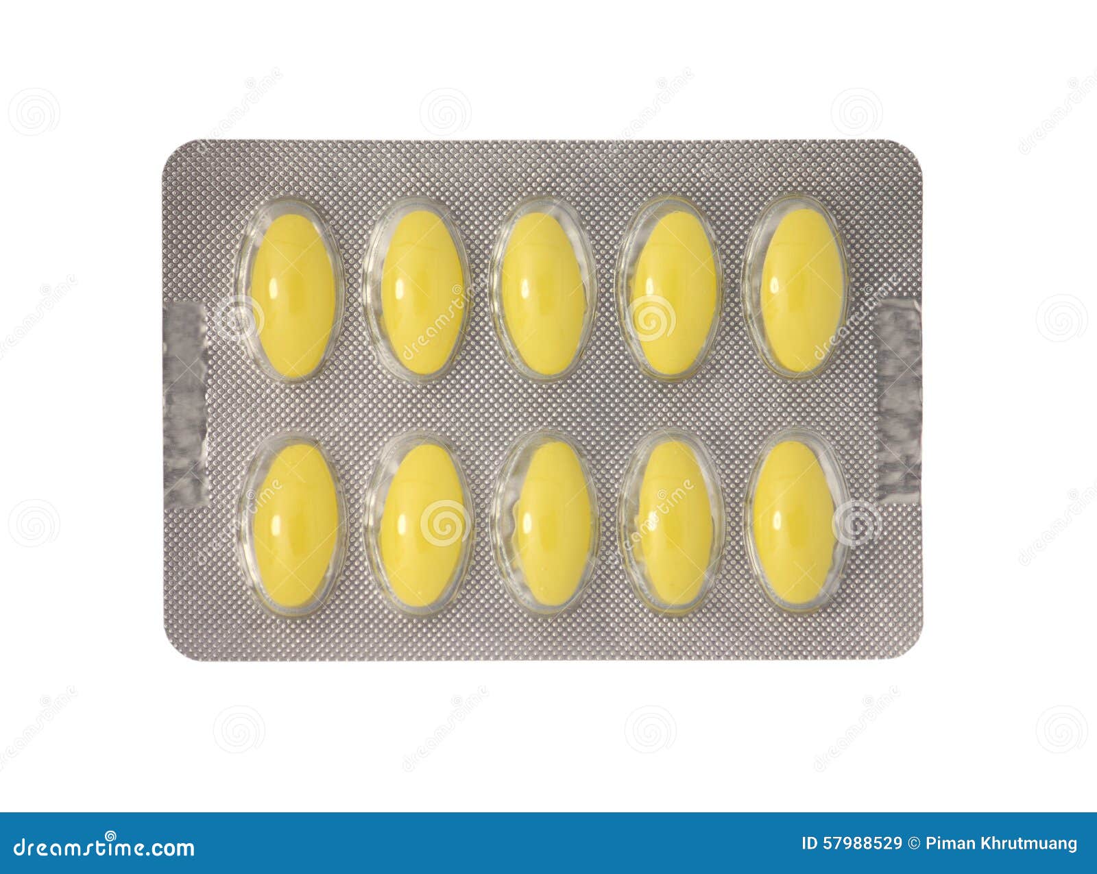 Gelbe Tabletten in Der Blisterpackung Stockbild Bild von behandlung