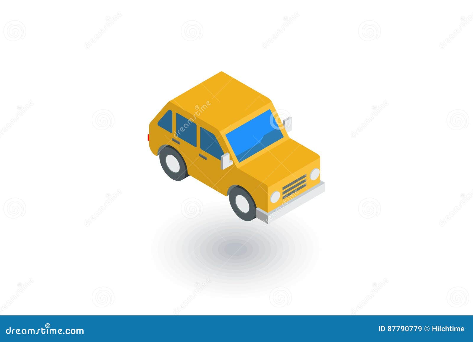 Gelbes Auto Isometrische Flache Ikone Des Heckturmodells Vektor 3d Vektor Abbildung Illustration Von Ikone Heckturmodells