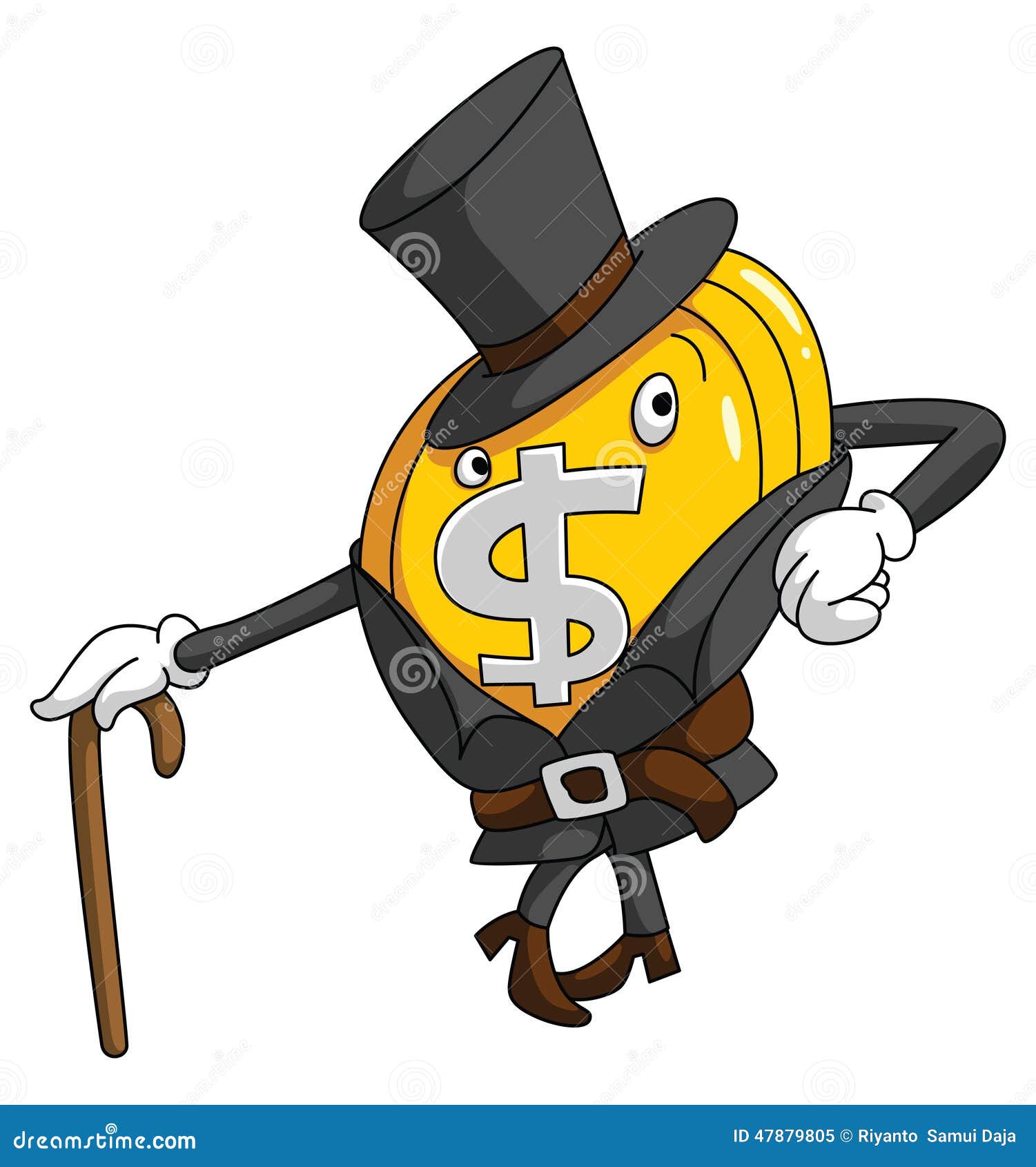 Geld Munze Lustig Vektor Abbildung Illustration Von Gold