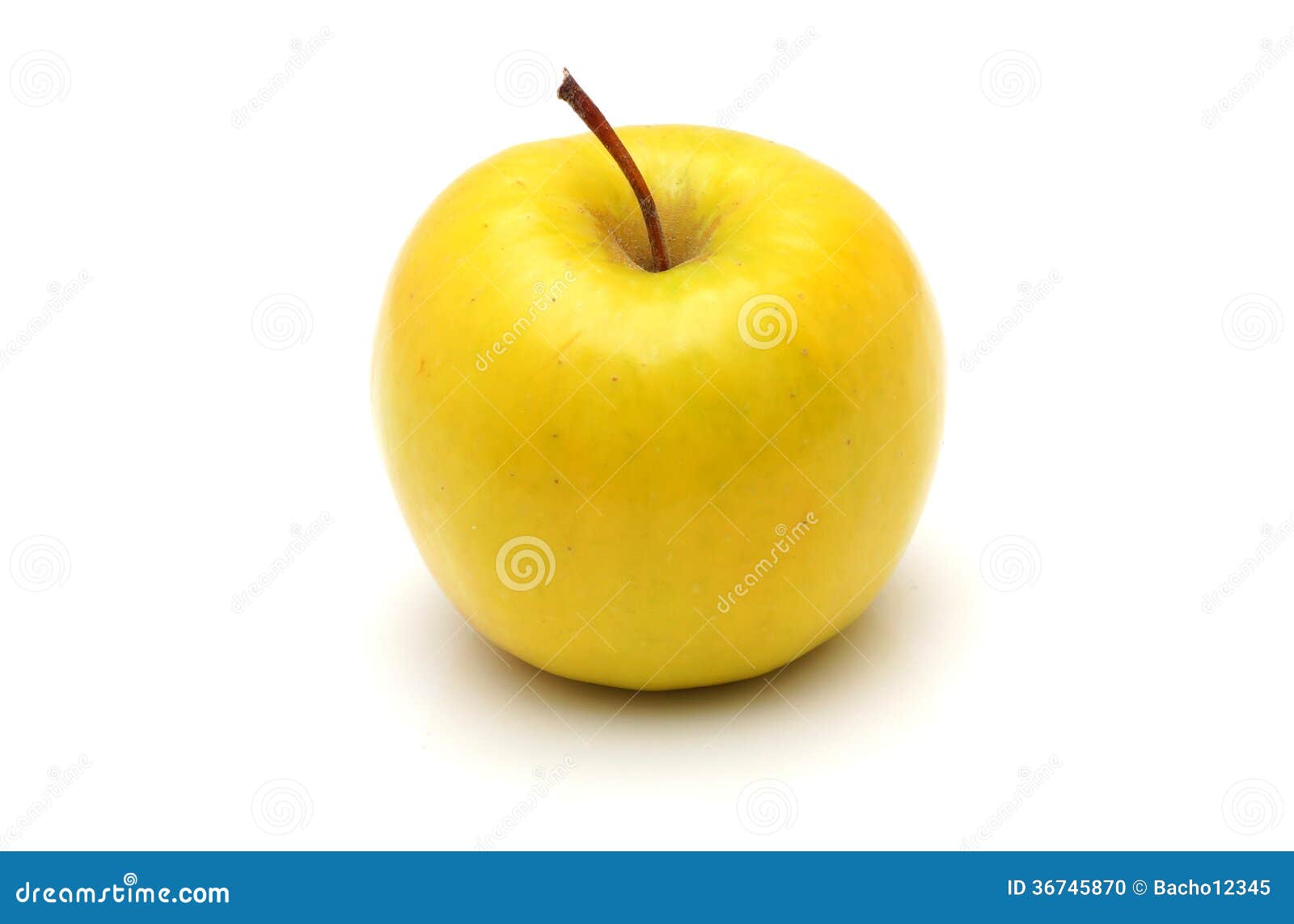 Желтое яблоко на прозрачном фоне