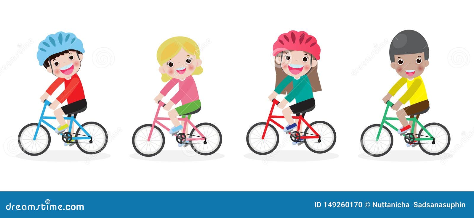 versieren je bent Tot ziens Gelukkige Jonge Geitjes Op Fietsen, Kinderen Die Fiets, Jonge Geitjes  Berijden Die Fietsen, Kind Berijdende Fiets, Kind Op Fietsv Vector  Illustratie - Illustration of gelukkig, kamp: 149260170