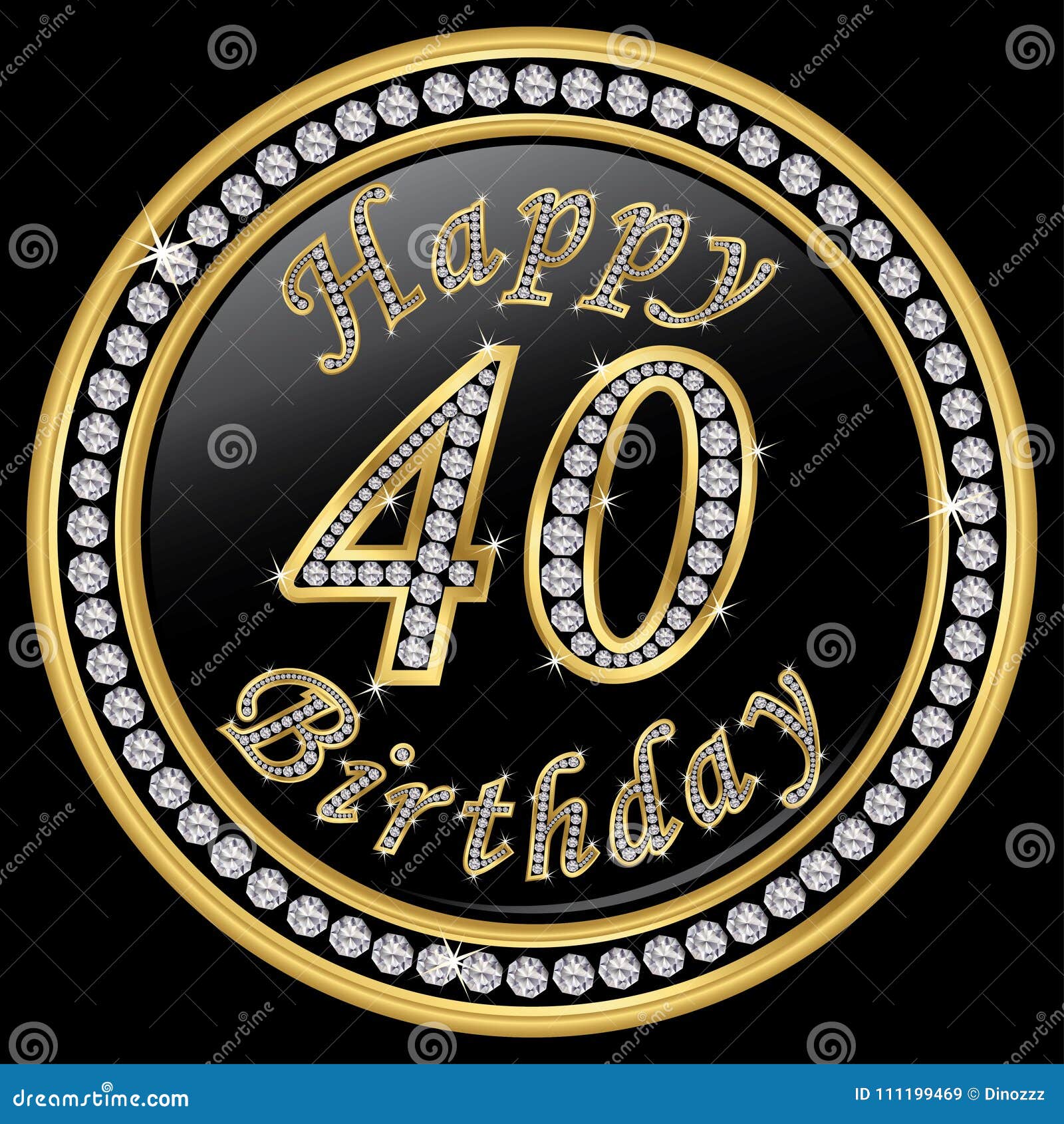 Fonkelnieuw Gelukkige 40ste Verjaardag, Gelukkige Verjaardag 40 Jaar, Gouden VA-18