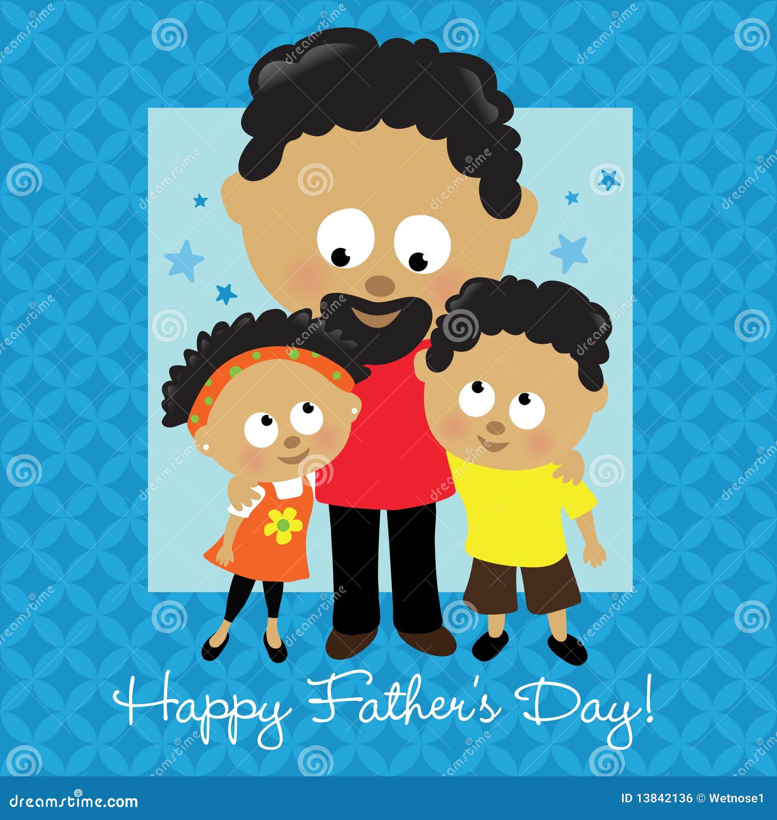 Gelukkige Vaderdag Afrikaanse Amerikaan Vector Illustratie