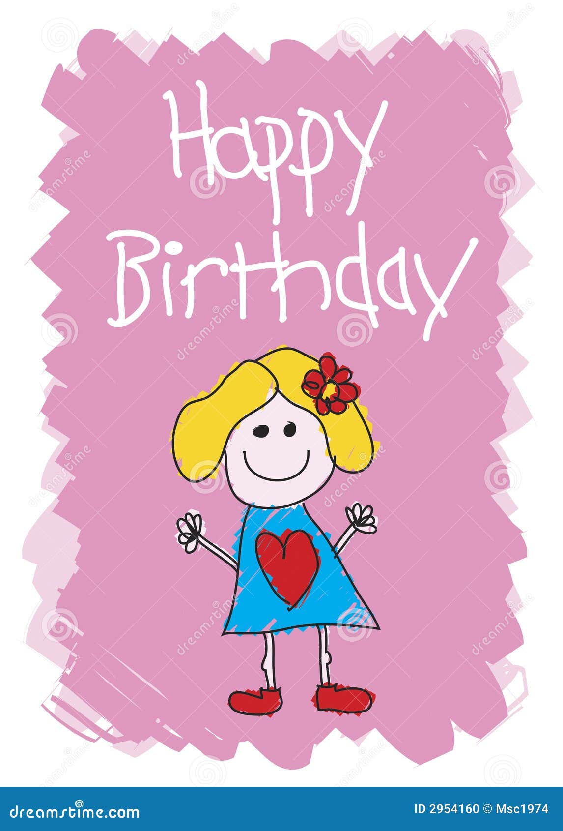 Gelukkige Verjaardag - Meisje Vector Illustratie - Illustration Of Vader, Illustraties: 2954160