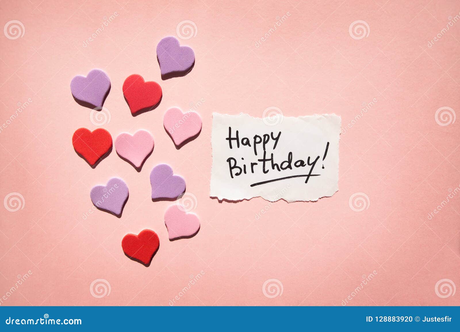 Wonderlijk Gelukkige Verjaardagskaart Met Tekst En Harten Op Mooie Roze RO-79