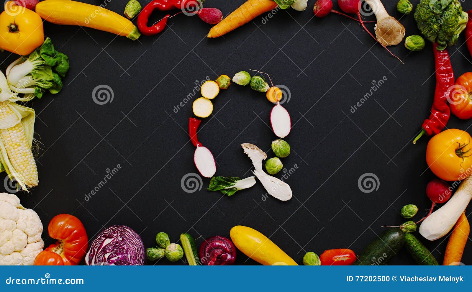 Gemuse Machte Buchstaben Q Stockfoto Bild Von Buchstaben