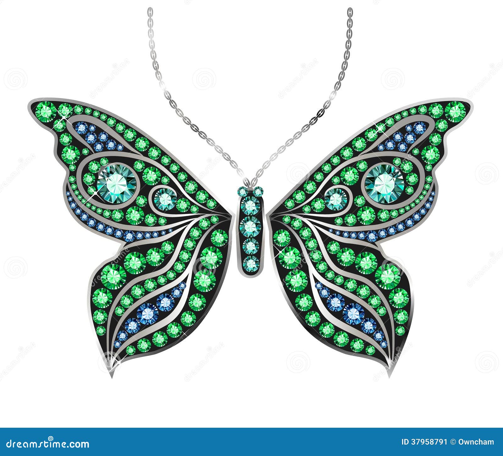 Gem Butterfly stock vector. Illustration of nature, emerald 37958791