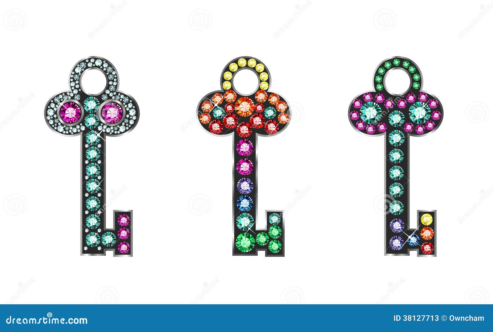 Gem Keys stock vector. Illustration of green, enter, access 38127713