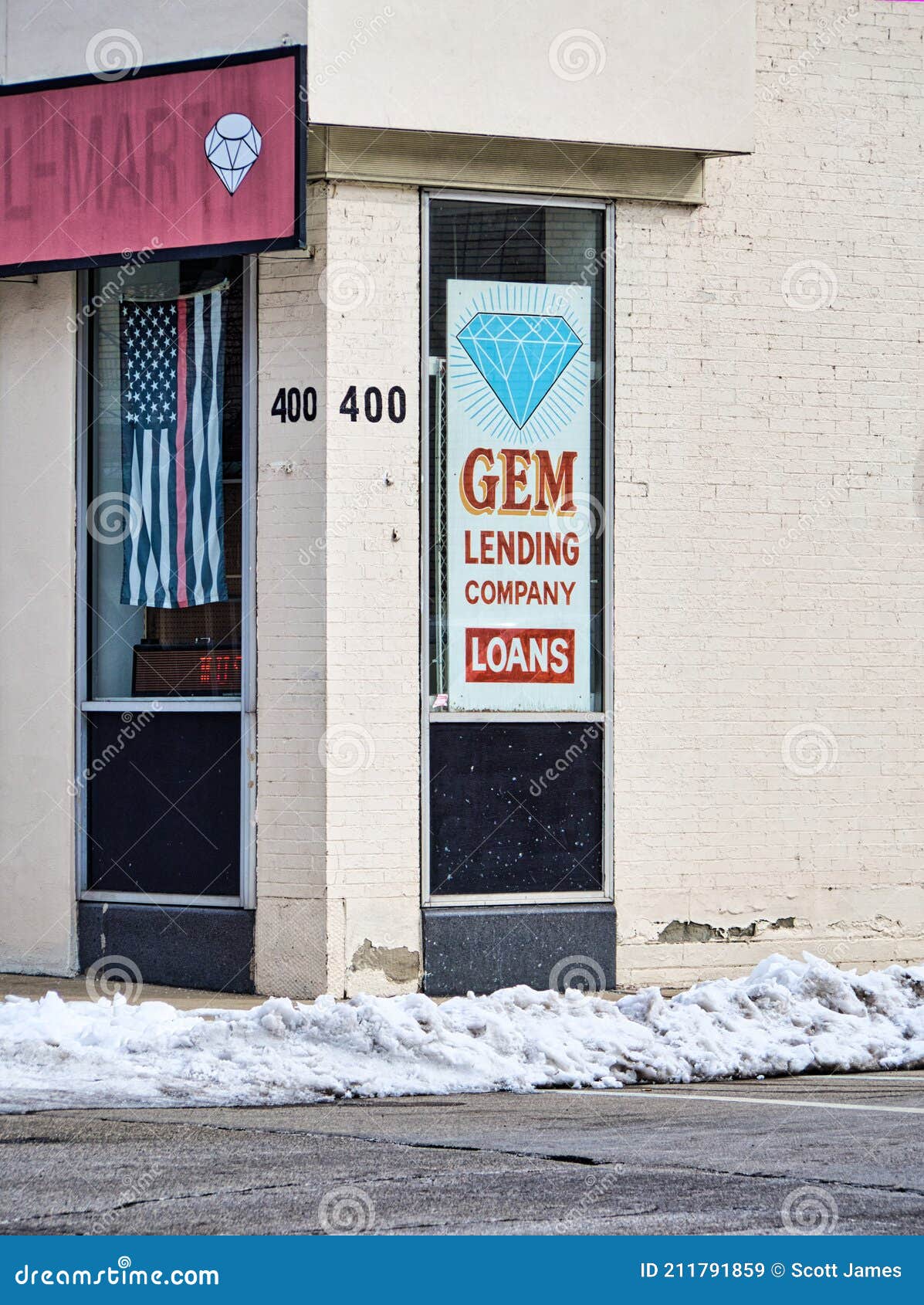 Gem Lending Company a Pawn Shop in Portsmouth Ohio Editorial Stock