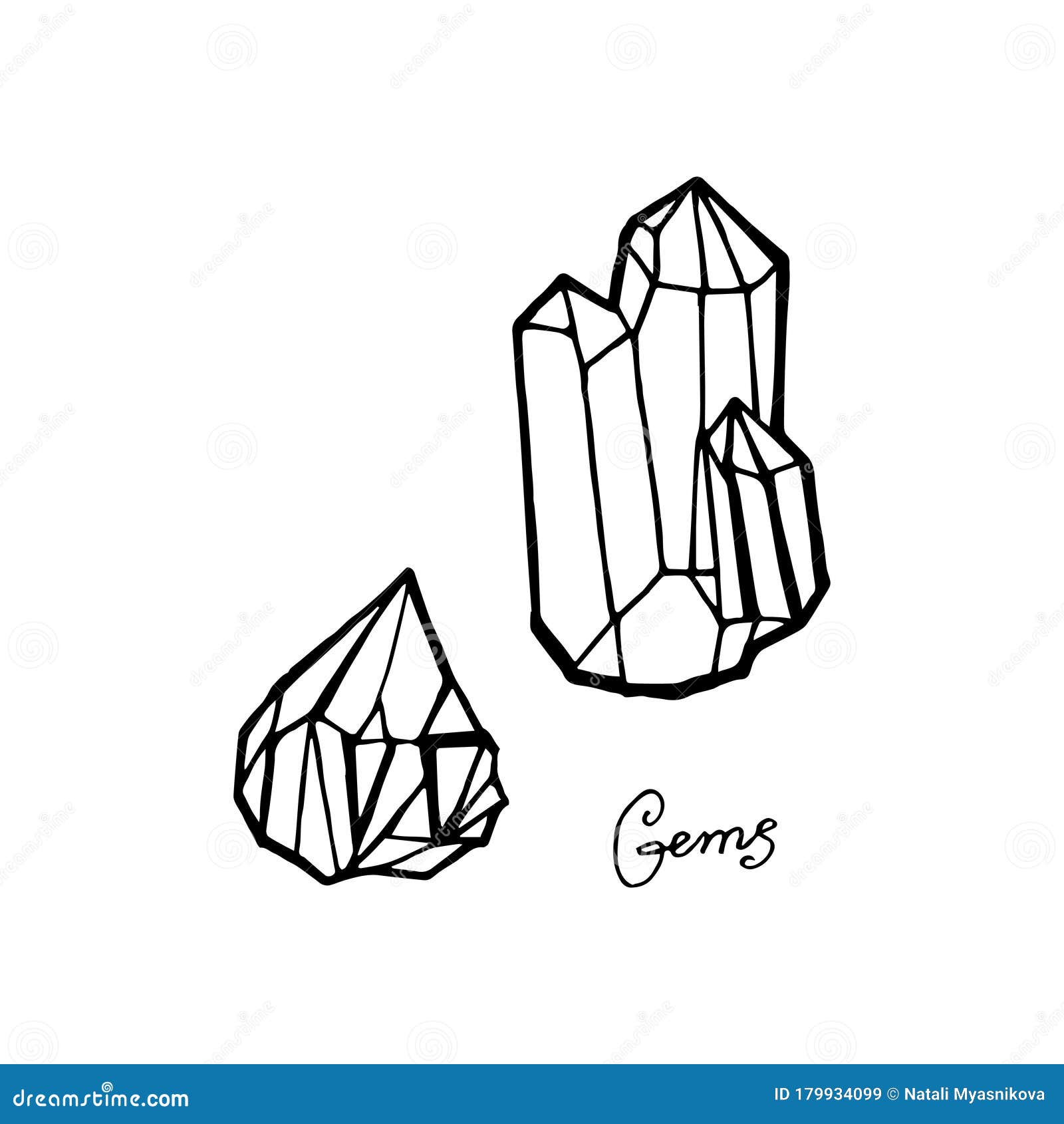 Gema De Cristal De Dibujo a Mano Gemas Geométricas Aisladas En Fondo Blanco  Ilustración del Vector - Ilustración de muestra, diamante: 179934099