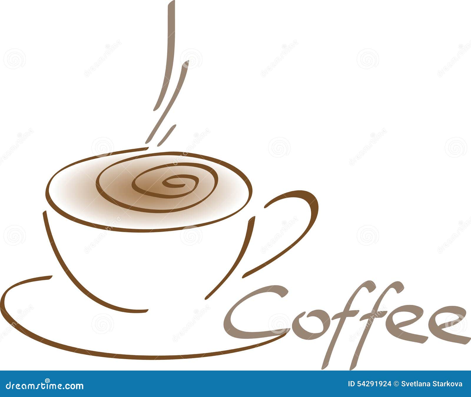 Gemalte Kaffeetasse Vektor Abbildung Bild 54291924