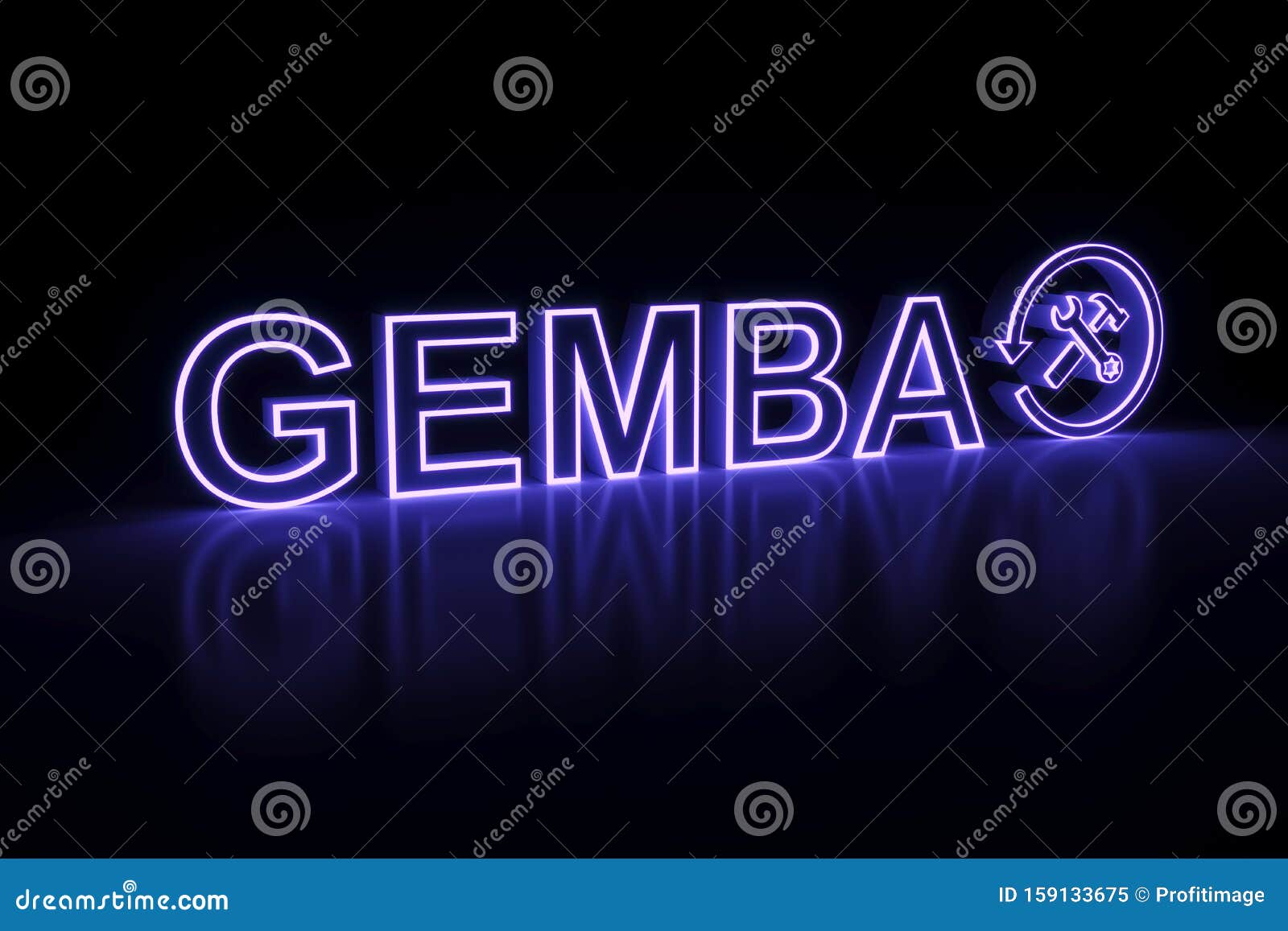 gemba neon concept self illumination background