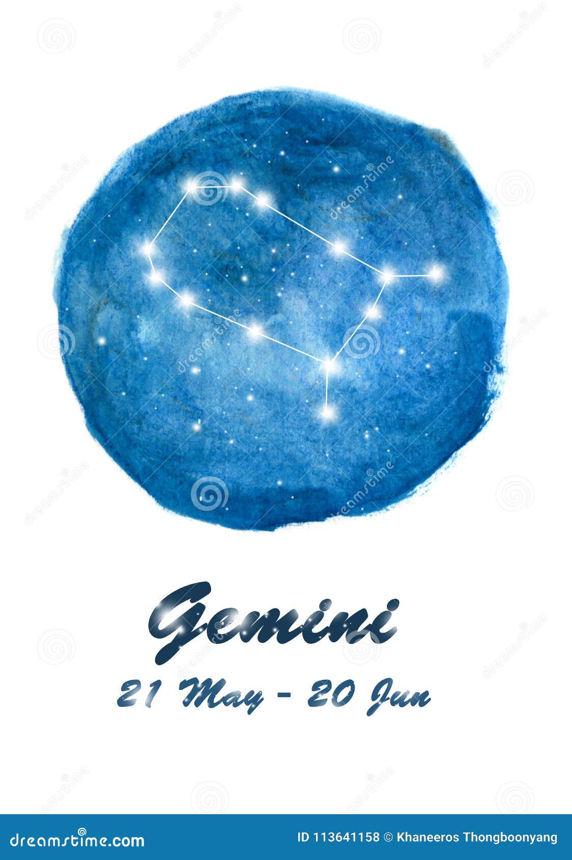 Gemini Constellation Icon of Zodiac Sign Gemini in Cosmic Stars Space ...