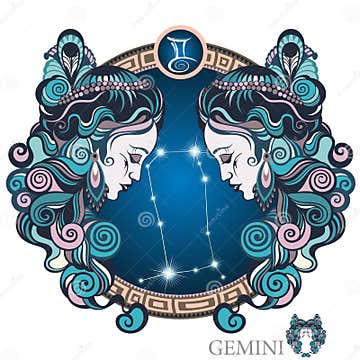 Gemini. Zodiac sign stock vector. Illustration of sagittarius - 77212658