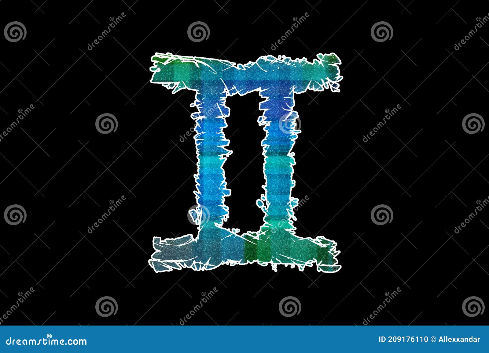 Gemini Zodiac Sign Twins Horoscope Symbol Stock Illustration ...