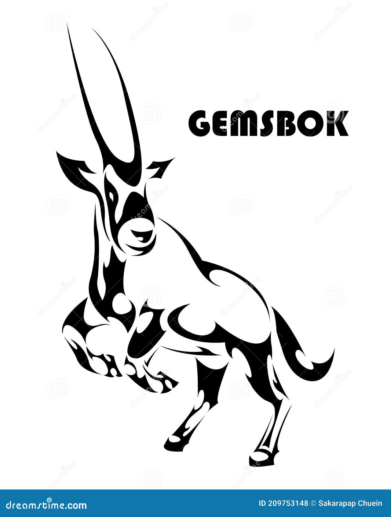 gemsbok gallop line art