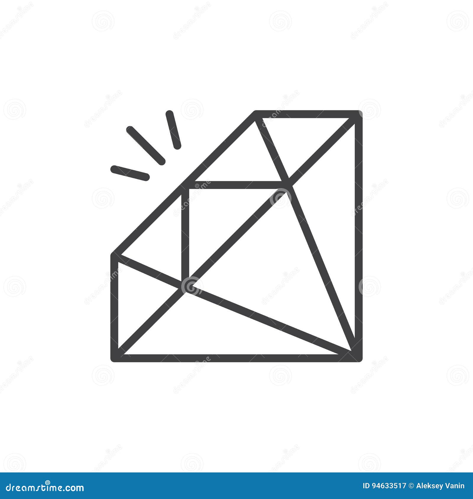 prism outlined vector icon. Modern simple isolated sign. Pixel