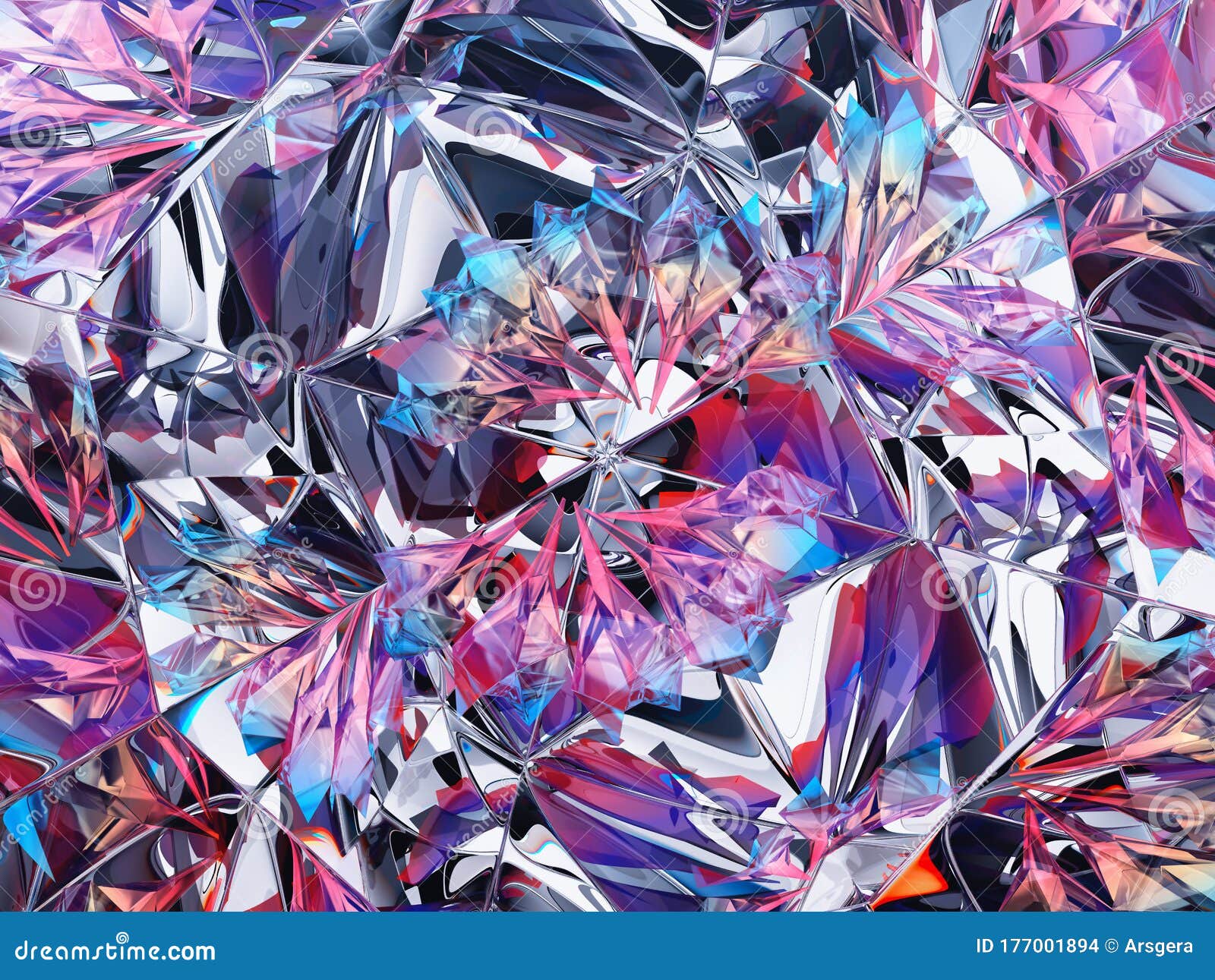 Gemstone Diamond or Shiny Glass Texture Kaleidoscope Stock Illustration