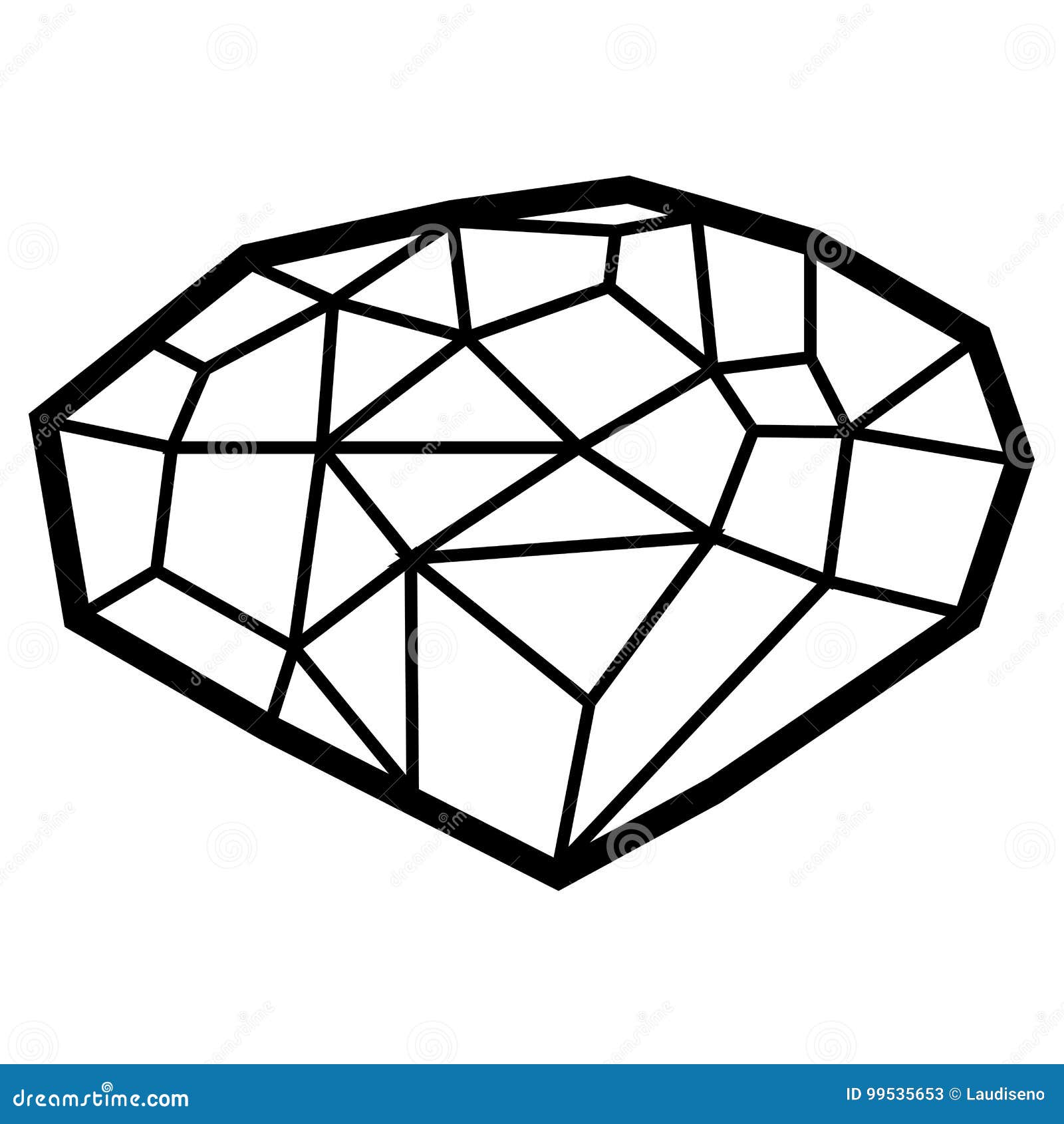 Gemstone outline stock vector. Illustration of reflection 99535653