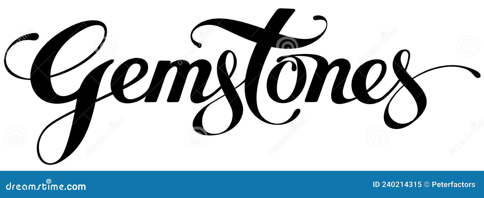 gemstones - custom calligraphy text