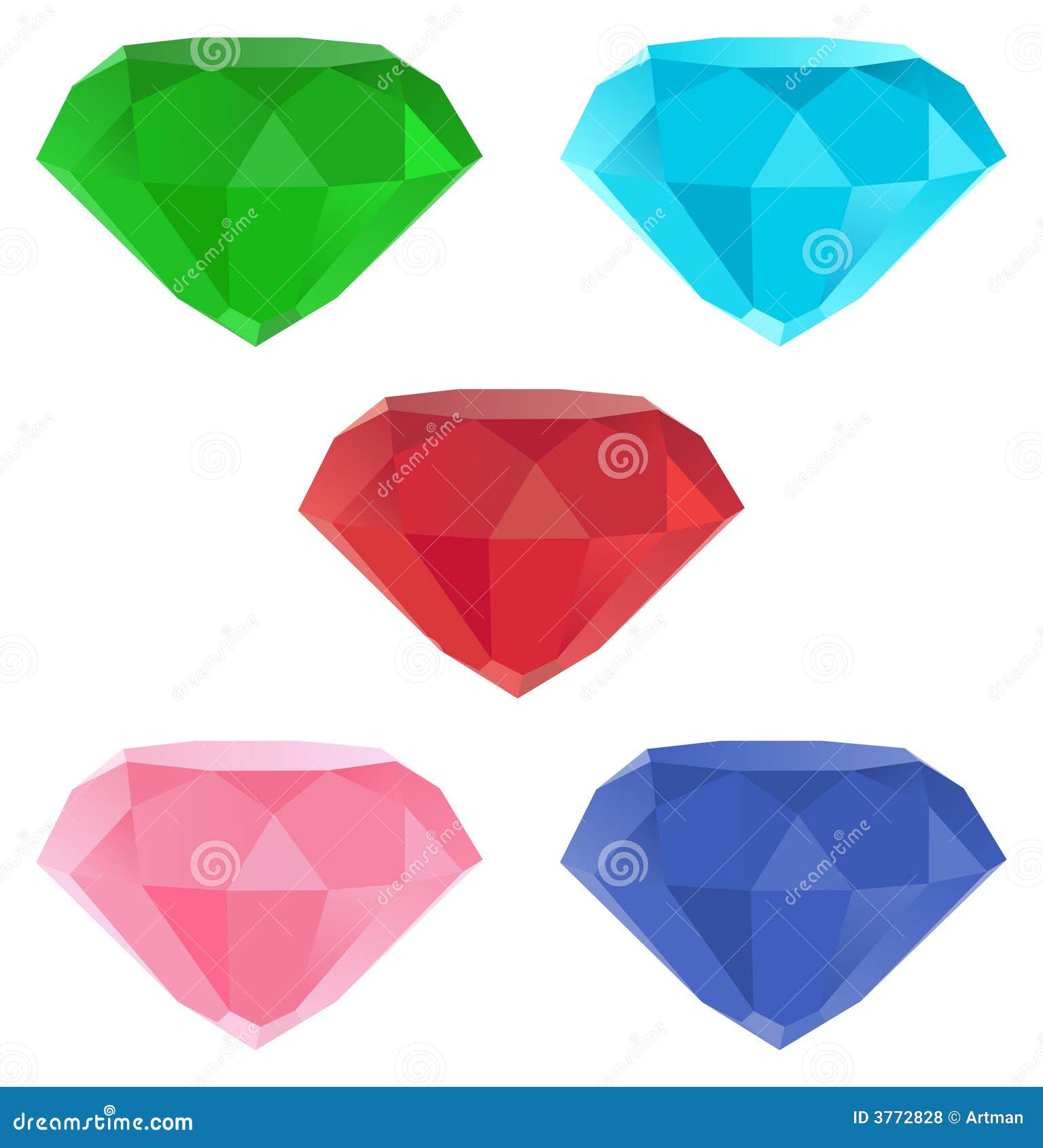 Gemstones / illustration stock vector. Illustration of pink - 3772828