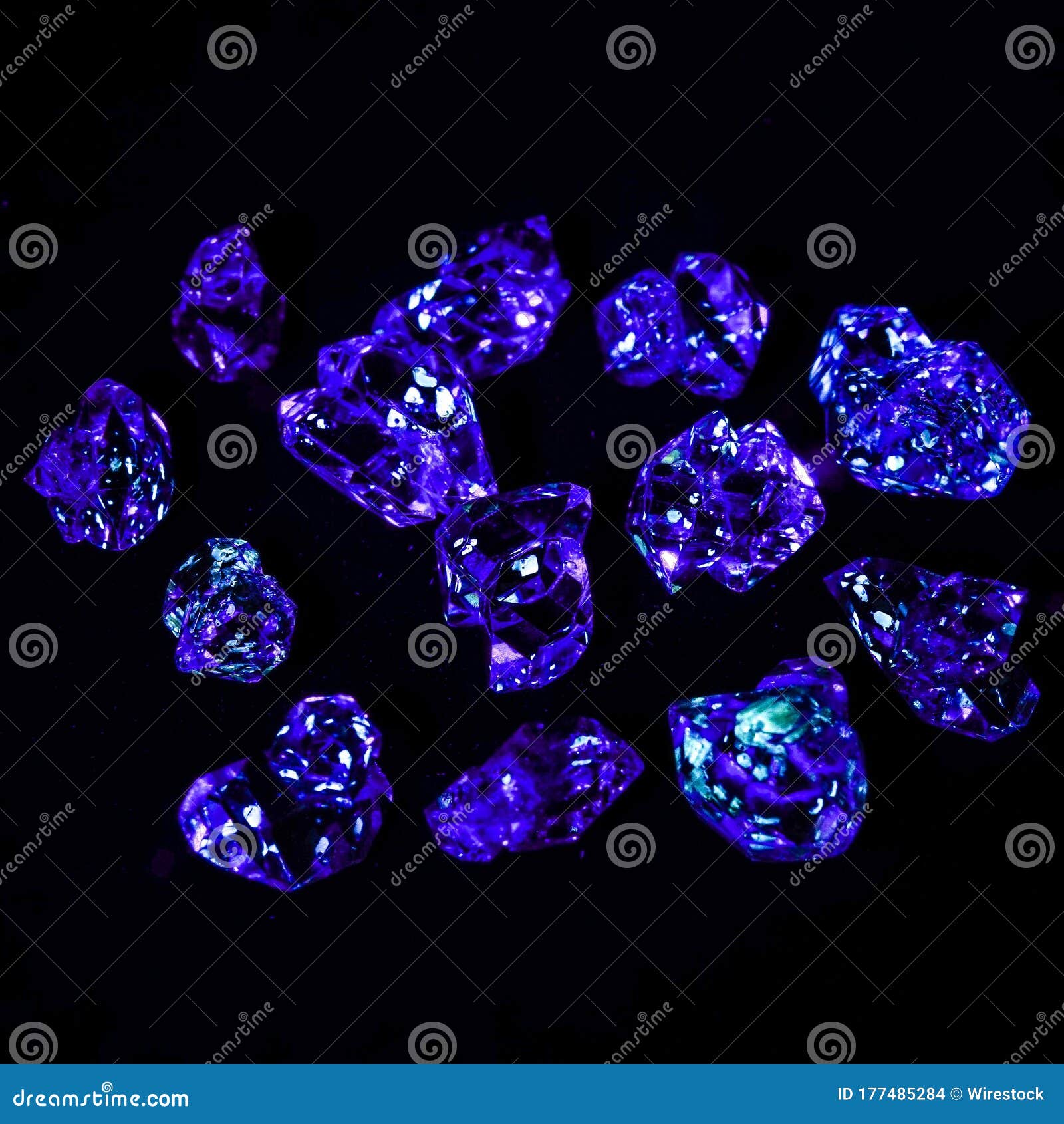 Gemstones with Oil Inside Shining Blue Under a UV Light Stock Photo Image of jewellery