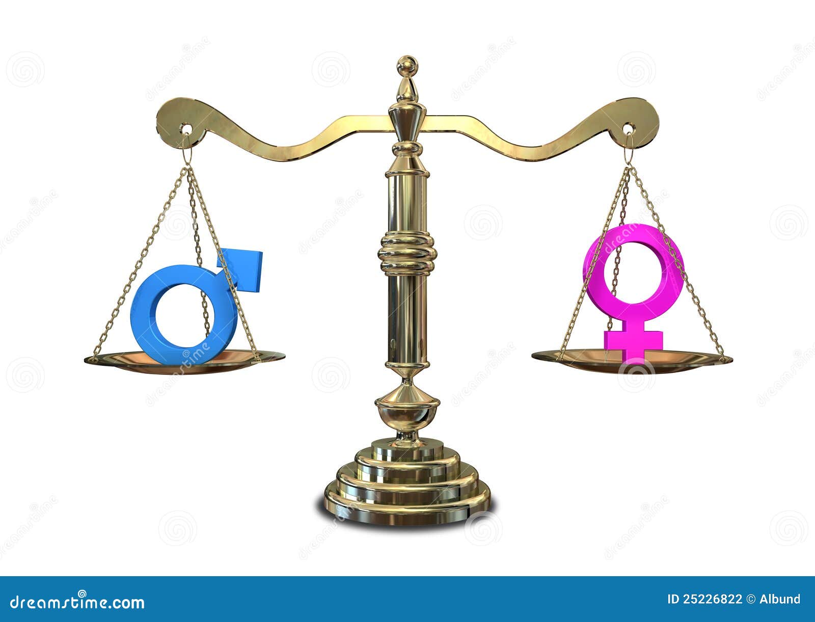 Gender Equality Balancing Scale Stock Illustration - Illustration of metal, justice: