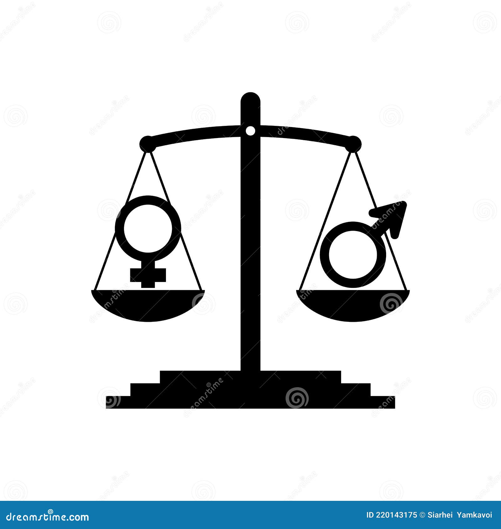 Gender Equality Concept. the Silhouette of the Weight Scale with Gender  Signs Shows Equal Weight. Vector Illustration and Drawing. Stock Vector -  Illustration of right, balance: 220143175