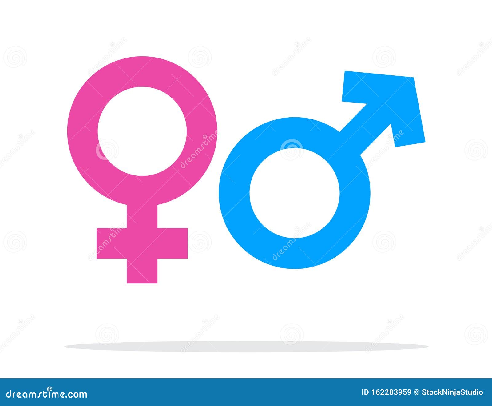 Gender Icon in Blue Pink Color. Vector Male and Female Gender Symbol ...