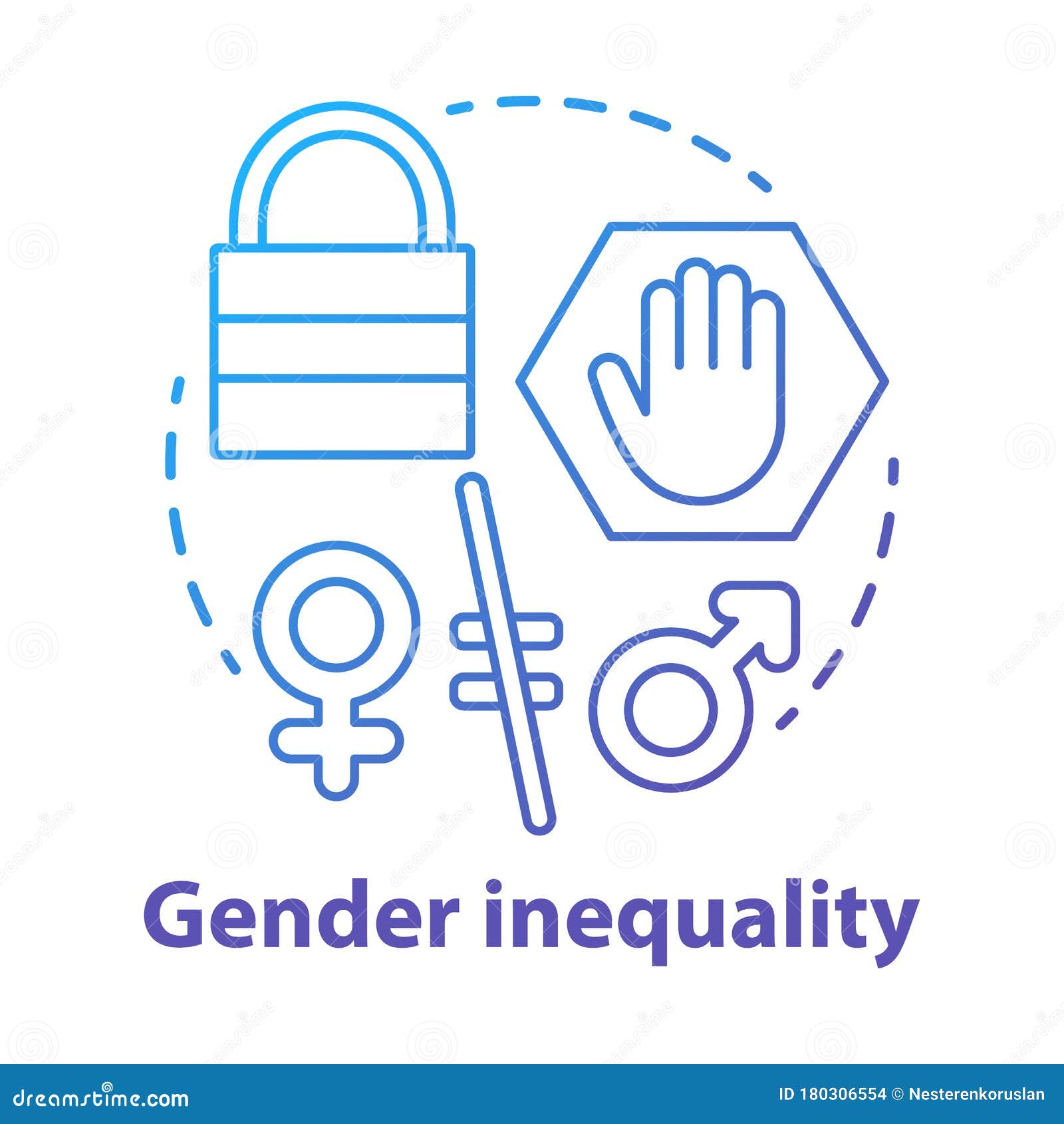 Gender Inequality Concept Icon Sex Discrimination Idea Thin Line