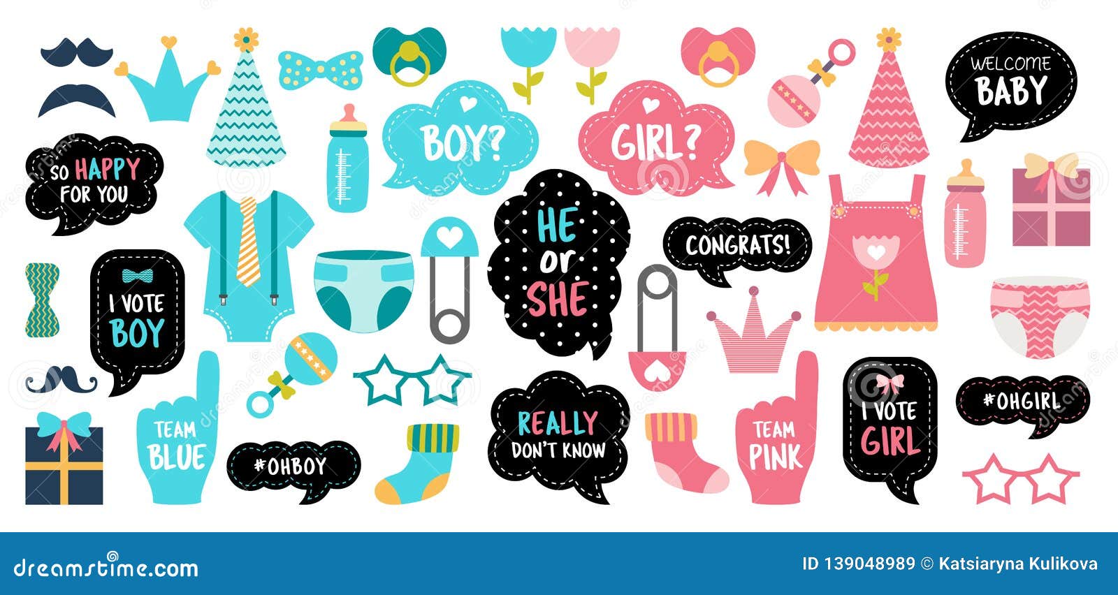 gender reveal baby shower photo booth props