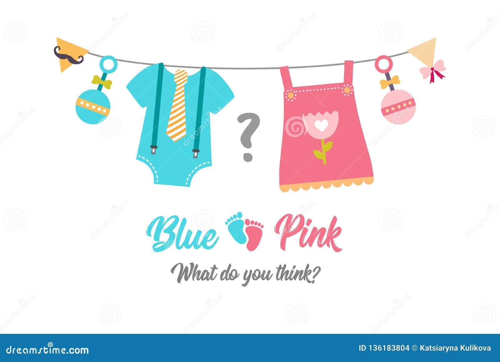 Gender Reveal Party Invitations Free Template from thumbs.dreamstime.com