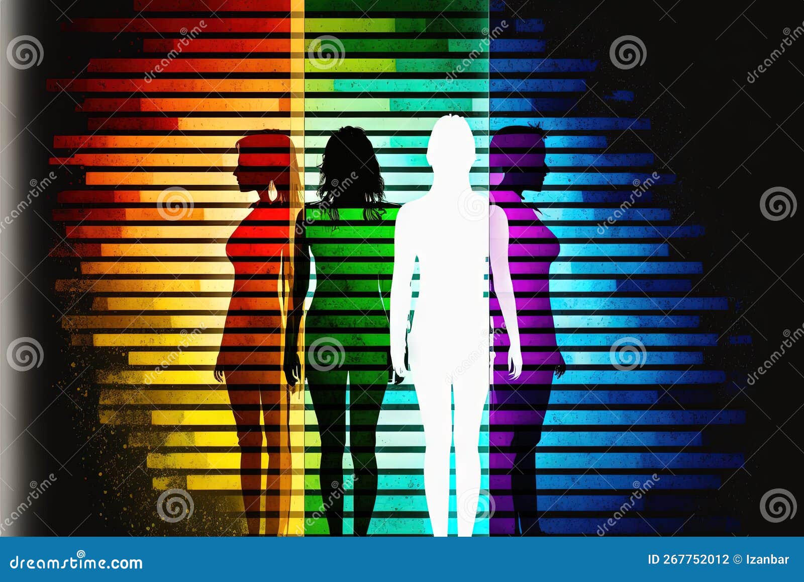 Gender Spectrum Abstract Concept of Human Diversity Using Different Colors Illustration 