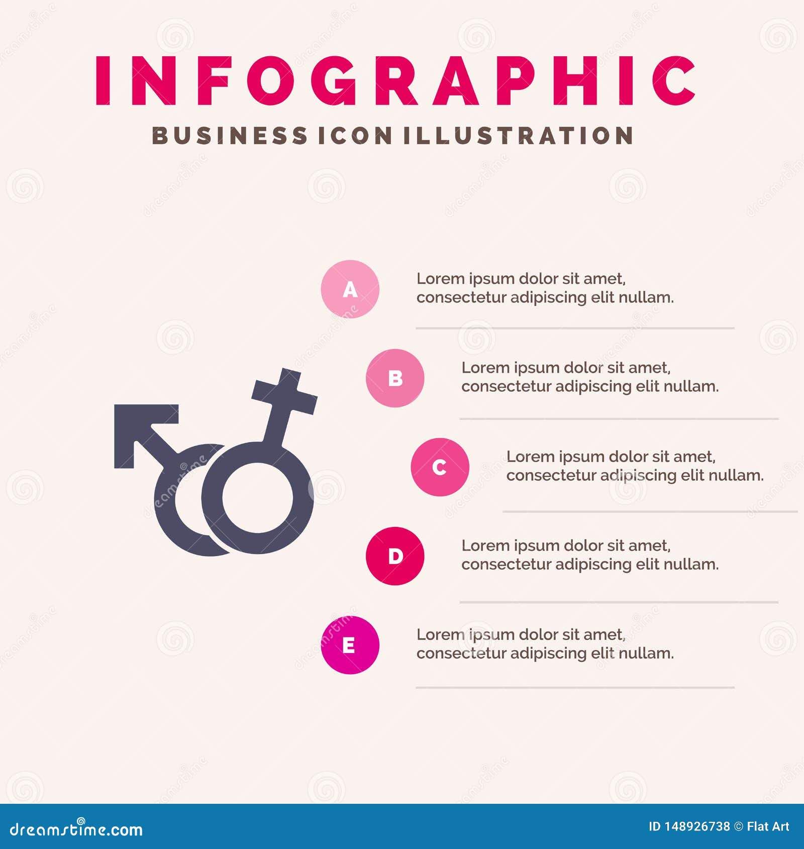 Gender Symbol Male Female Infographics Presentation Template 5 
